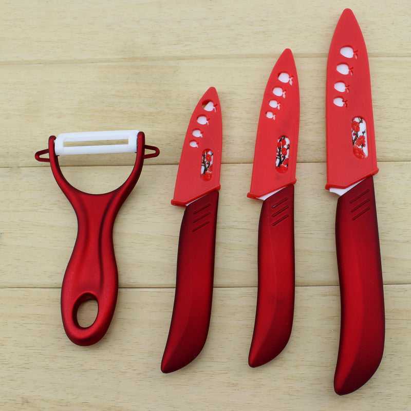 Printed Ceramic Knife Four-piece Kitchen Fruit Knife Set