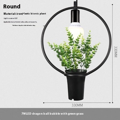 Modern Minimalist Geometric Wrought Iron Plant Flower Pot Chandelier