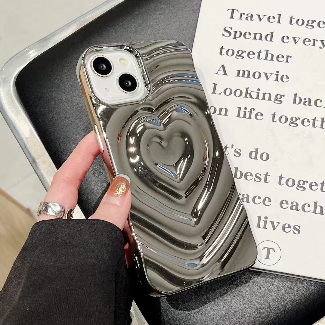 Solid Color Three-dimensional Love Phone Case