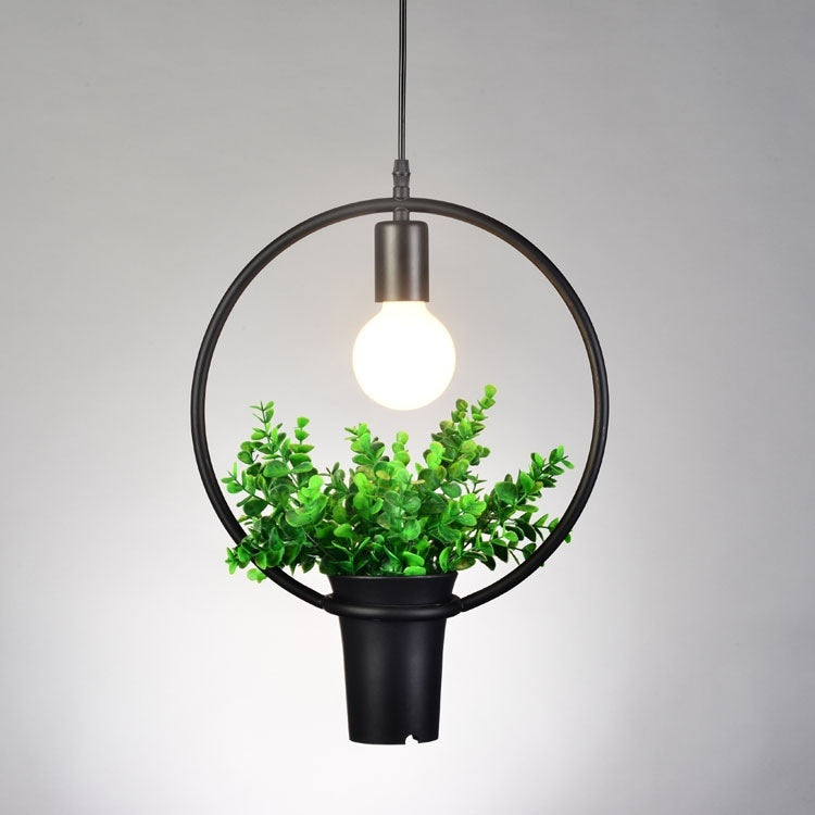 Modern Minimalist Geometric Wrought Iron Plant Flower Pot Chandelier