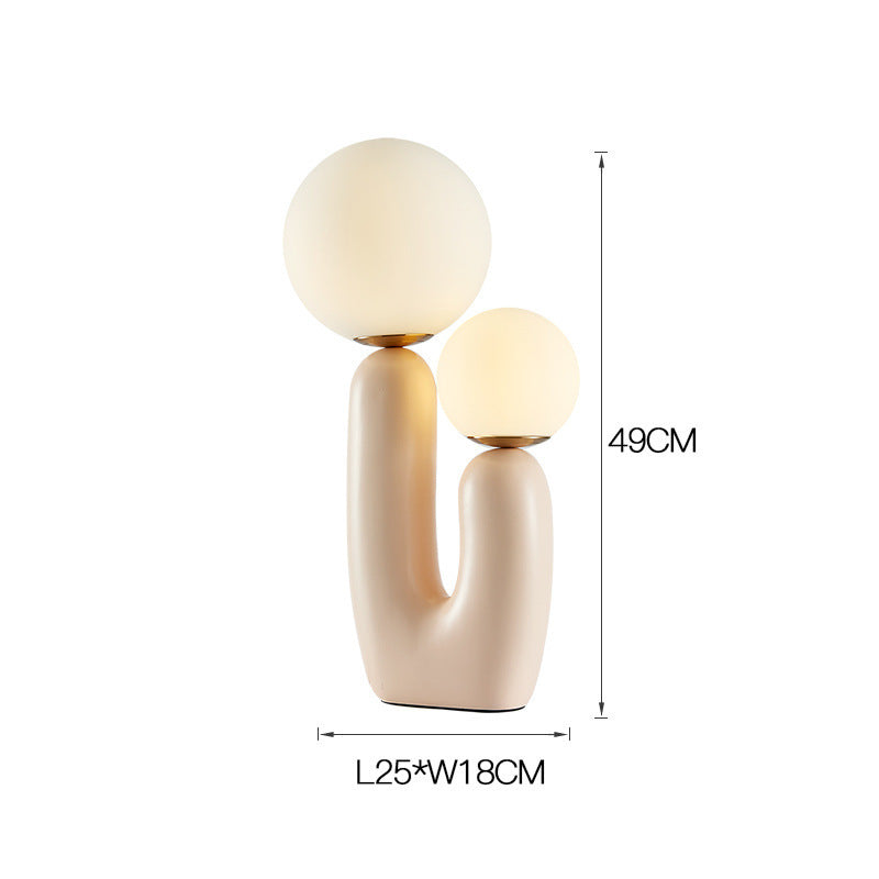 Bedside Bedroom Designer Model Room Double-head Resin Table Lamp