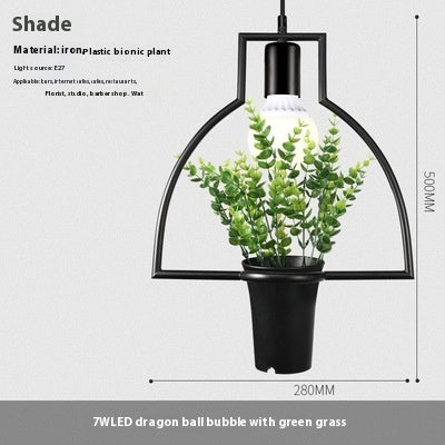 Modern Minimalist Geometric Wrought Iron Plant Flower Pot Chandelier