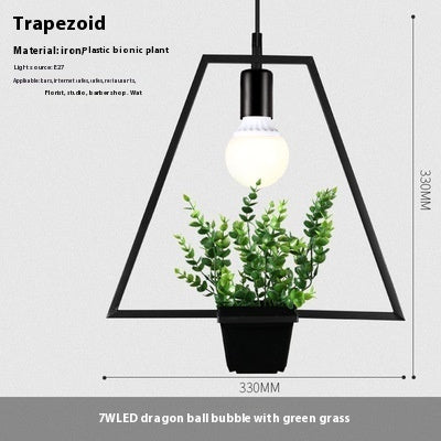 Modern Minimalist Geometric Wrought Iron Plant Flower Pot Chandelier