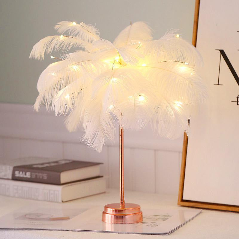 LED Battery Box USB Dual-purpose Bedroom Feather Night Light