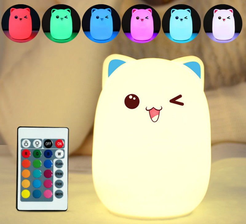 Cartoon silicone lamp clapping lamp colorful night lamp