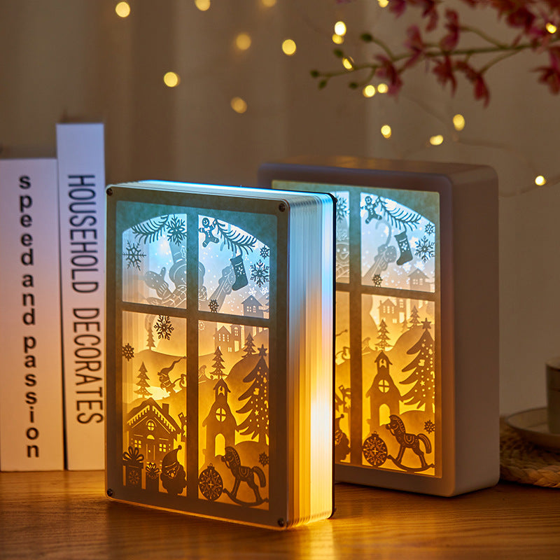 Three-dimensional Paper-cut Art Paper Carving Lamp