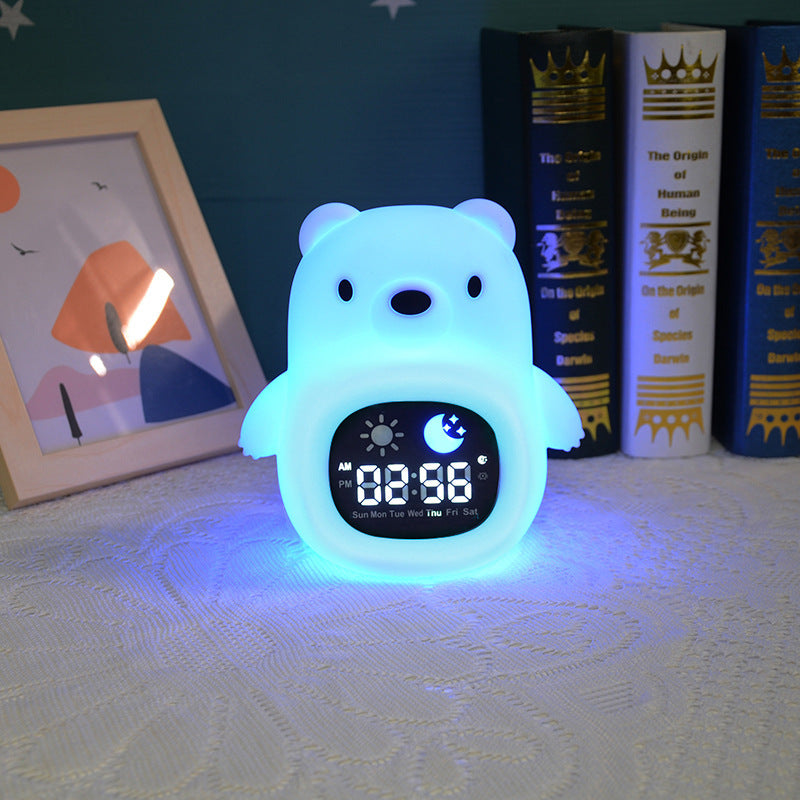 Alarm Clock LED Silicone Night Lamp