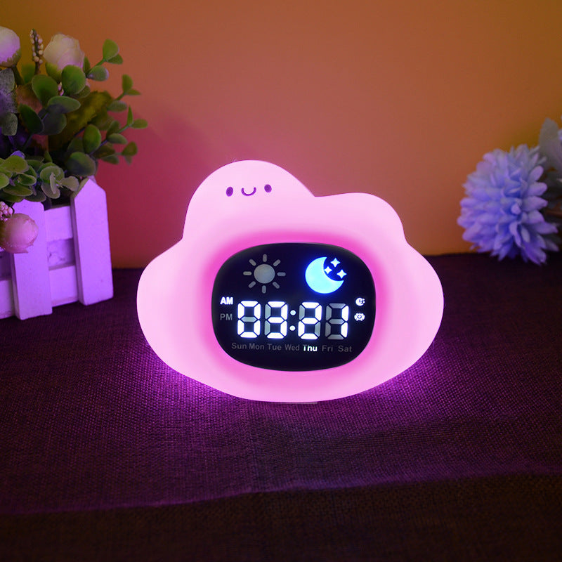 Alarm Clock LED Silicone Night Lamp