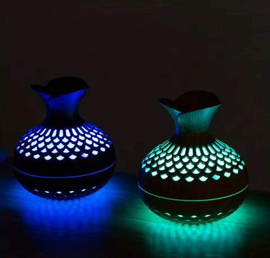 300ml wooden vase colorful light Cool Mist Humidifier Aromatherapy oil Diffuser usb mini air Humidificador