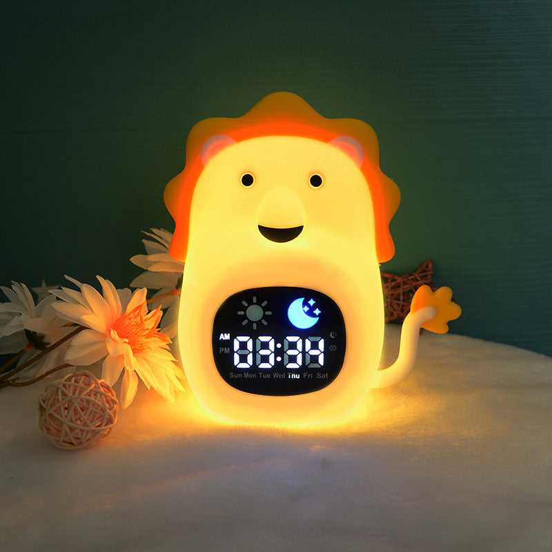 Alarm Clock LED Silicone Night Lamp