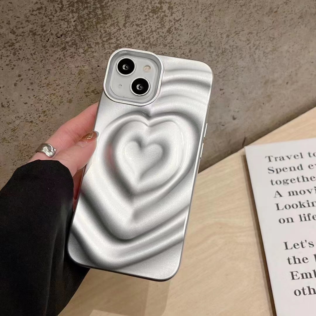 Solid Color Three-dimensional Love Phone Case