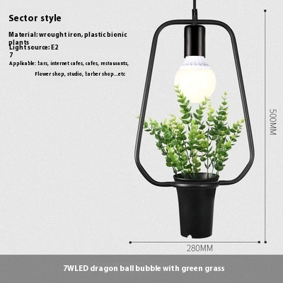 Modern Minimalist Geometric Wrought Iron Plant Flower Pot Chandelier