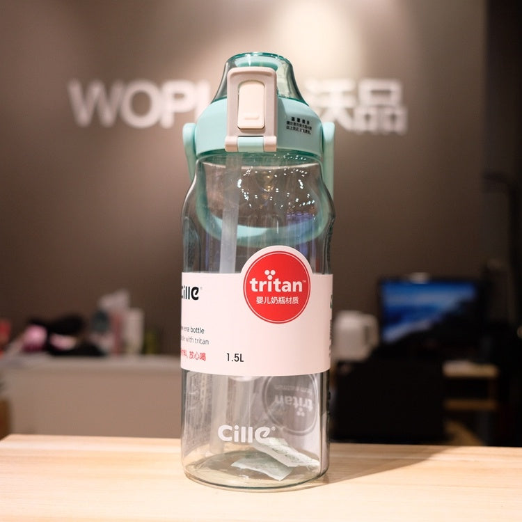 Water Glass Straw Water Bottle With Scaled Material Sports Bottle