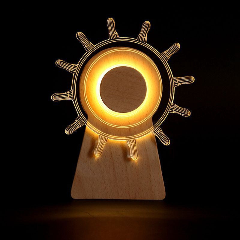 Rotating Windmill Music Night Light