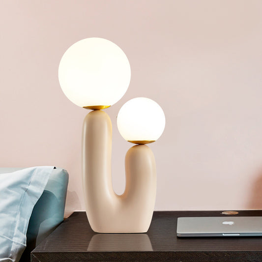 Bedside Bedroom Designer Model Room Double-head Resin Table Lamp